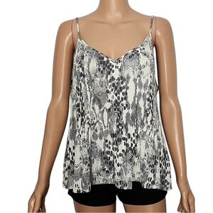 Express‎ Snakeskin Print Scoop Neck Pleated Tank Top Spaghetti straps Size L